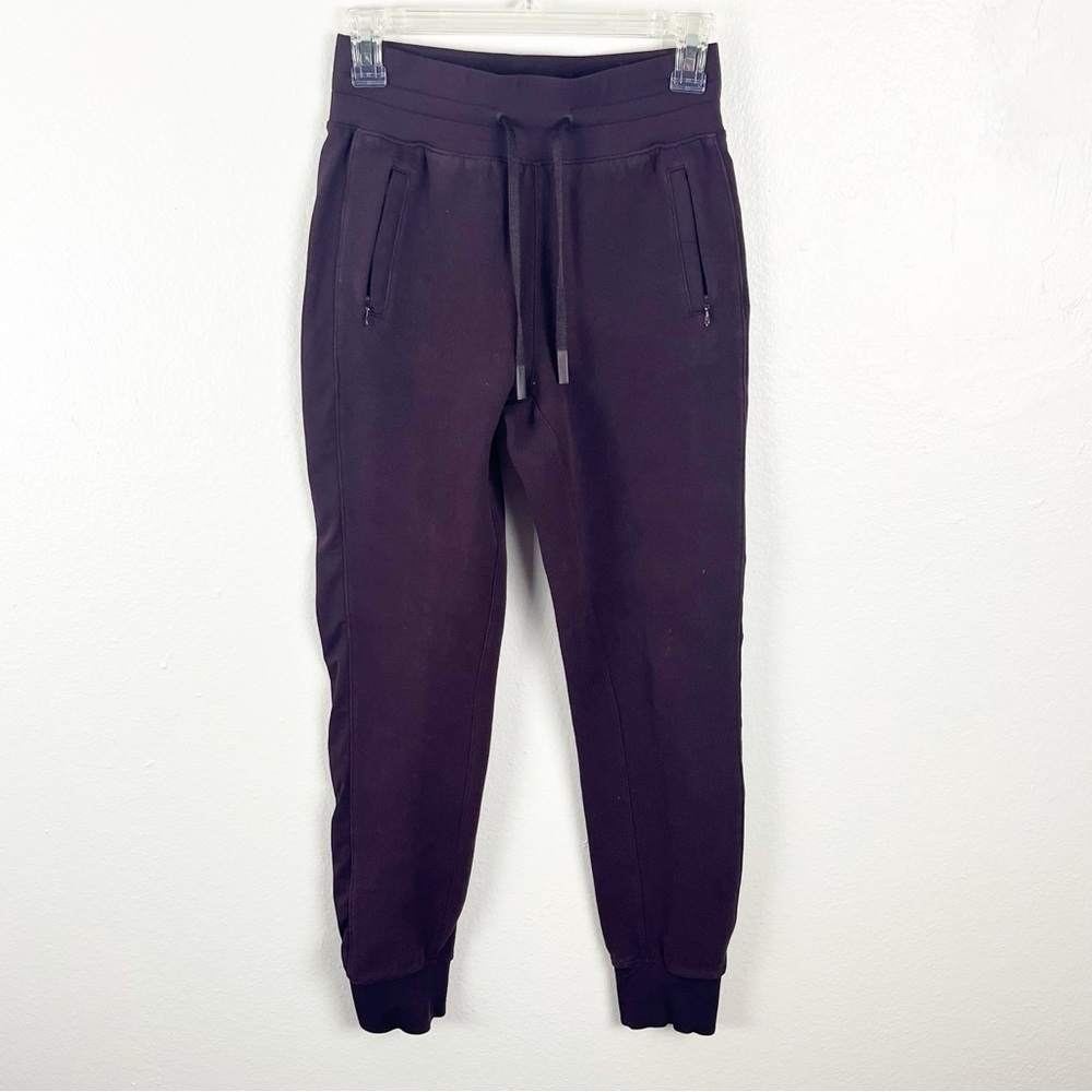 LULULEMON Get Going Black Cherry Commute Drawstring Waist Pocket Joggers Size 2